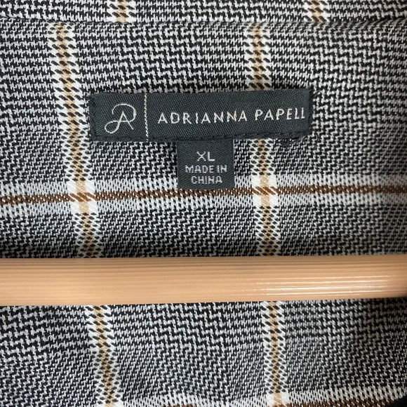 Adrianna Papell EUC Women's Gray Plaid Longline Academic Classic Preppy Coat - Picture 6 of 11